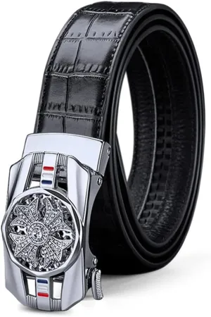 VANNANBA Mens Ratchet Leather Belt Designer Belts for Men,Trend Fashion,Western Belts for Jeans with Gift Box