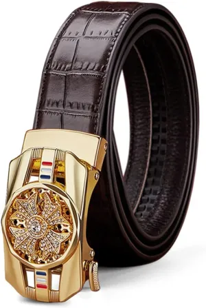VANNANBA Mens Ratchet Leather Belt Designer Belts for Men,Trend Fashion,Western Belts for Jeans with Gift Box