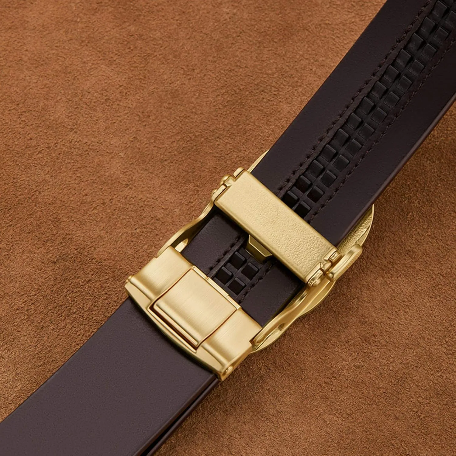 VANNANBA Ratchet Leather Belt for Men Designer Belts for Men with Automatic Buckle Alloy,Trend Fashion with Gift Box