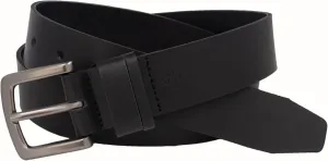 Vince Camuto Mens Jean Belt | Black Belt - Width | Genuine Leather Belt | Matte Nickle Finish Belt Buckle