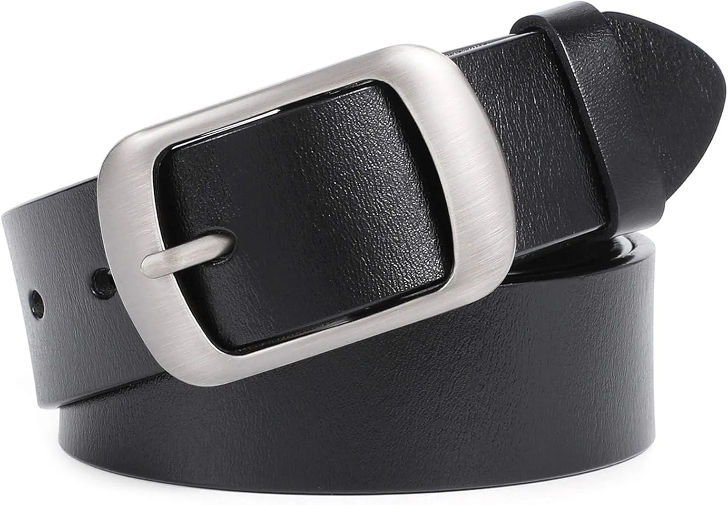 WHIPPY Women Leather Belts for Jeans Pants Fashion Dress Belt for Women with Solid Pin Buckle