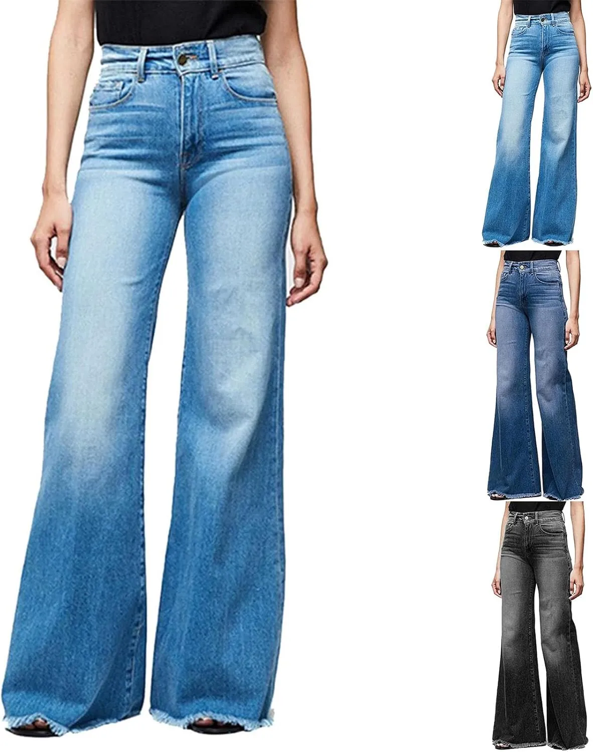 Wide Leg Jeans Women High Waisted Stretch Pencil Pants Casual Boyfriend Jeans Y2K Denim Pant Streetwear Trousers
