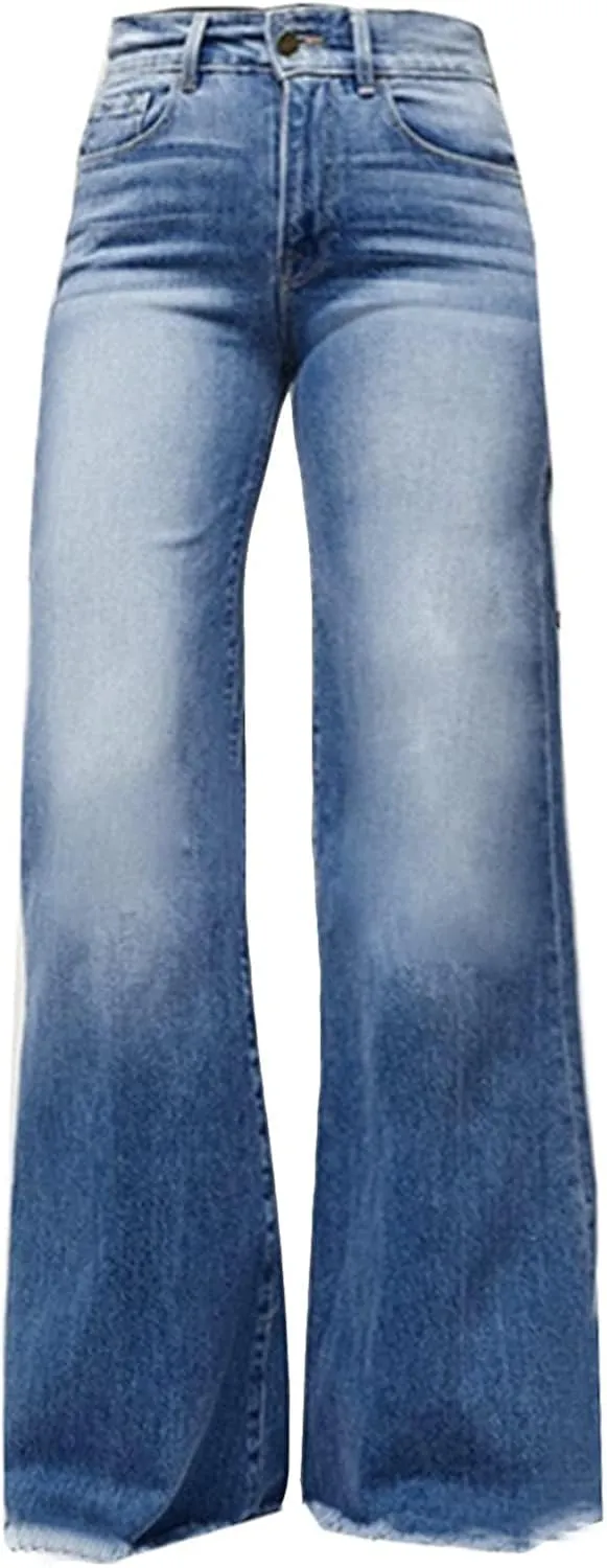 Wide Leg Jeans Women High Waisted Stretch Pencil Pants Casual Boyfriend Jeans Y2K Denim Pant Streetwear Trousers