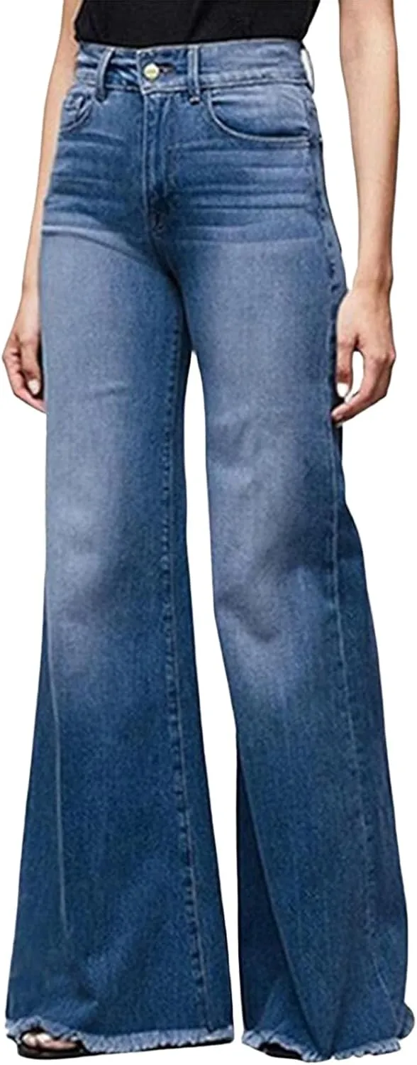 Wide Leg Jeans Women High Waisted Stretch Pencil Pants Casual Boyfriend Jeans Y2K Denim Pant Streetwear Trousers