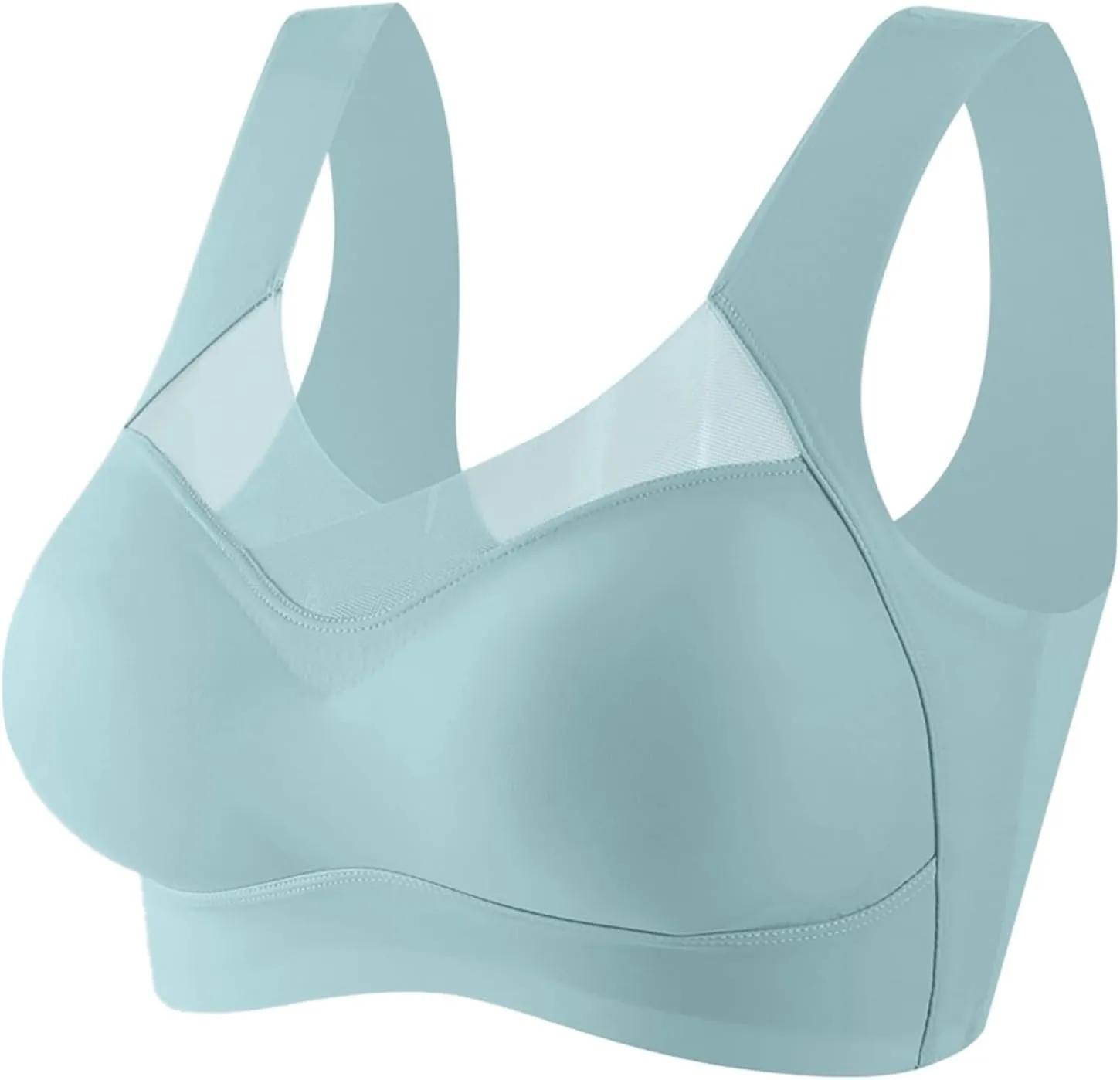Women Comfortable Push Up Wireless Bras,Posture Correcting Bra for Seniors,Plus Size Full Coverage Soft Everyday Bra
