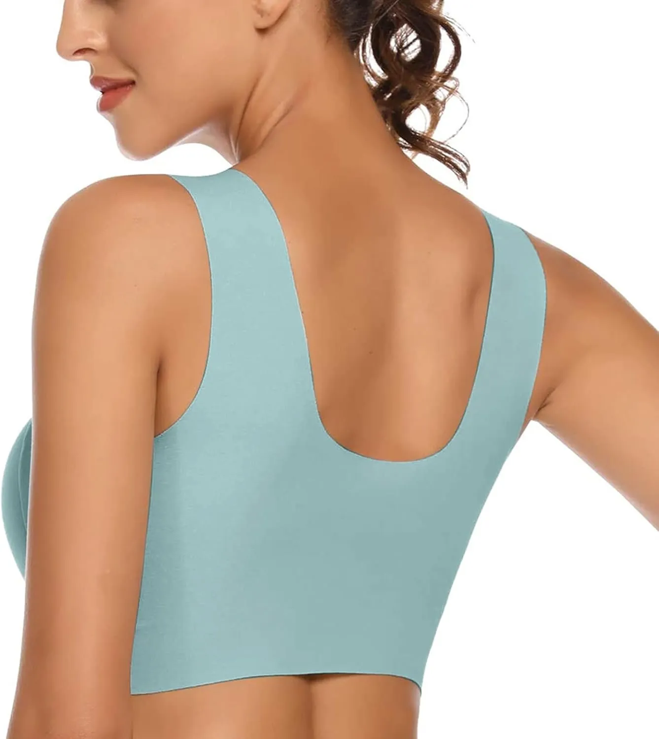 Women Comfortable Push Up Wireless Bras,Posture Correcting Bra for Seniors,Plus Size Full Coverage Soft Everyday Bra