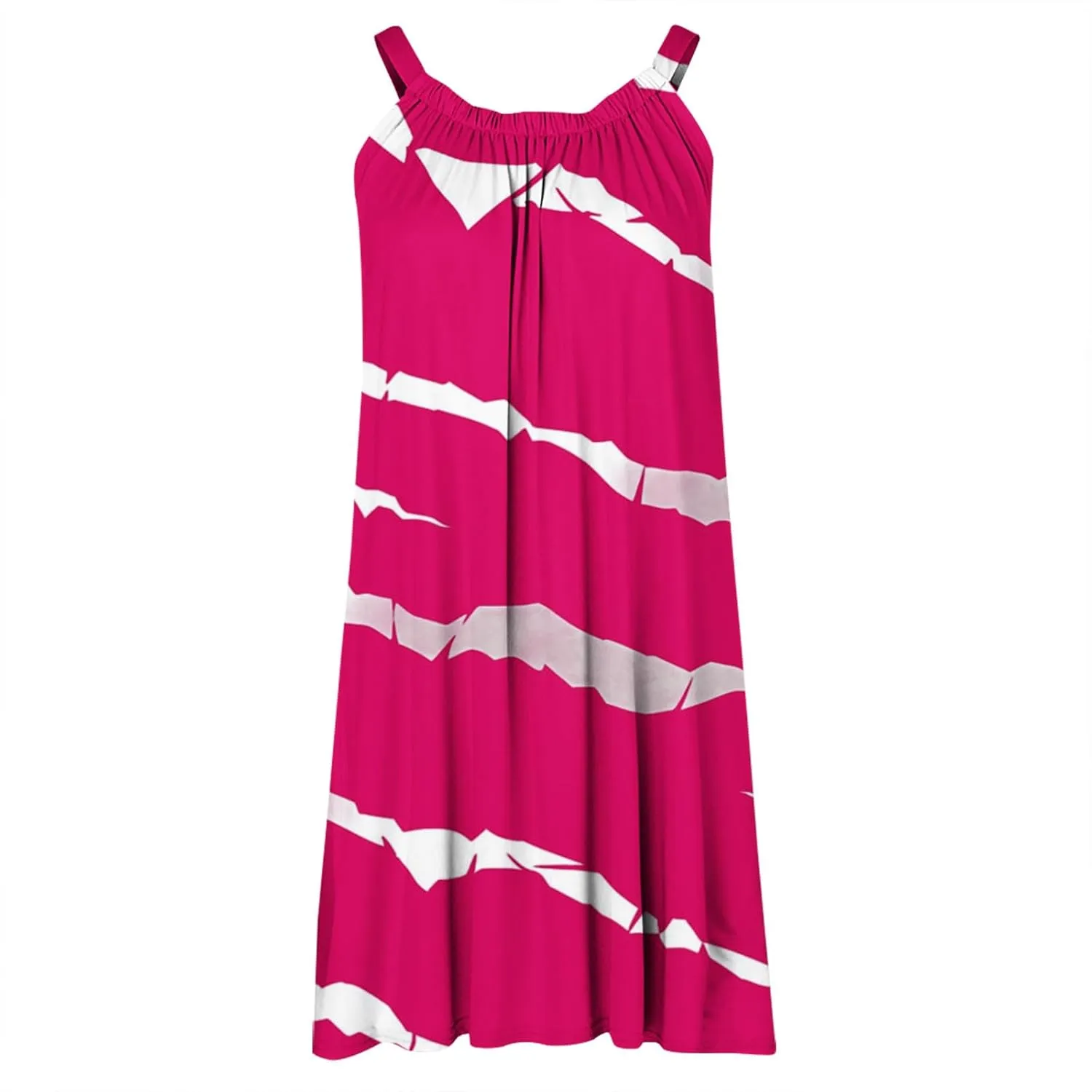 Women Striped Casual Mini Dress, Summer Sleeveless Strappy Beach Sundress Cool Comfy Hawaiian Trendy Vacation Clothes