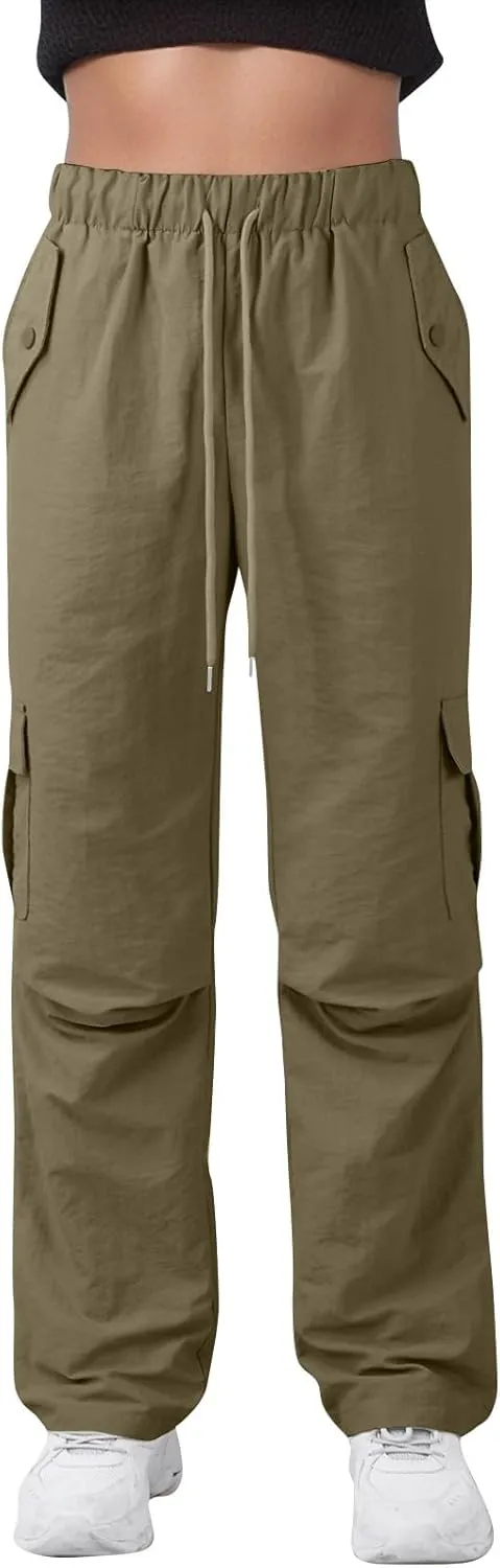 Women's Casual Waist Drawstring Pocket Work Dressy Loose Fit Fashion Pants