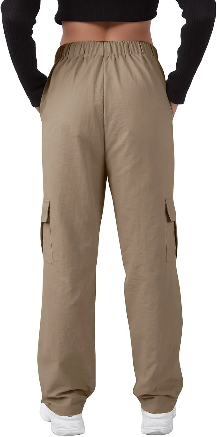 Women's Casual Waist Drawstring Pocket Work Dressy Loose Fit Fashion Pants