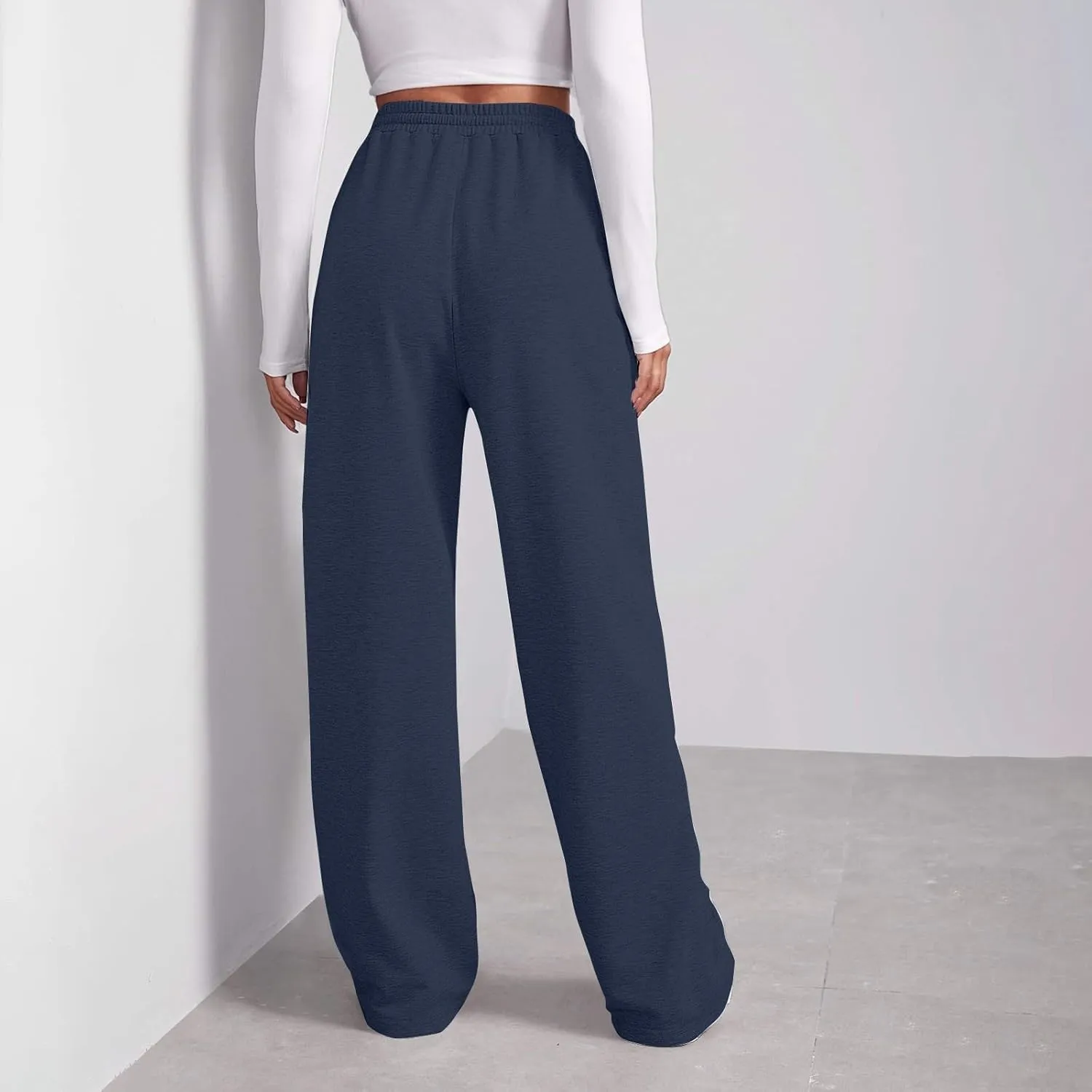 Women's Fleece Sweatpants Wide Leg Straight Loose Fit Dressy Casual Fashion Pants
