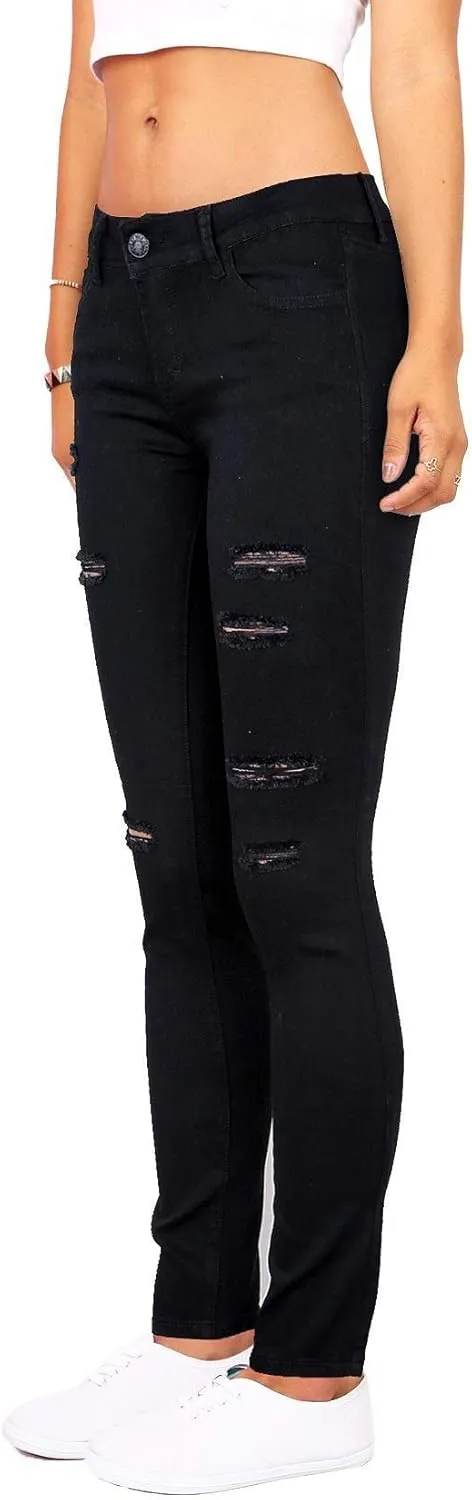 Women's High Waisted Jeans for Women Distressed Stretch Jeans for Women Ripped Butt Lift Jeans Denim Pants
