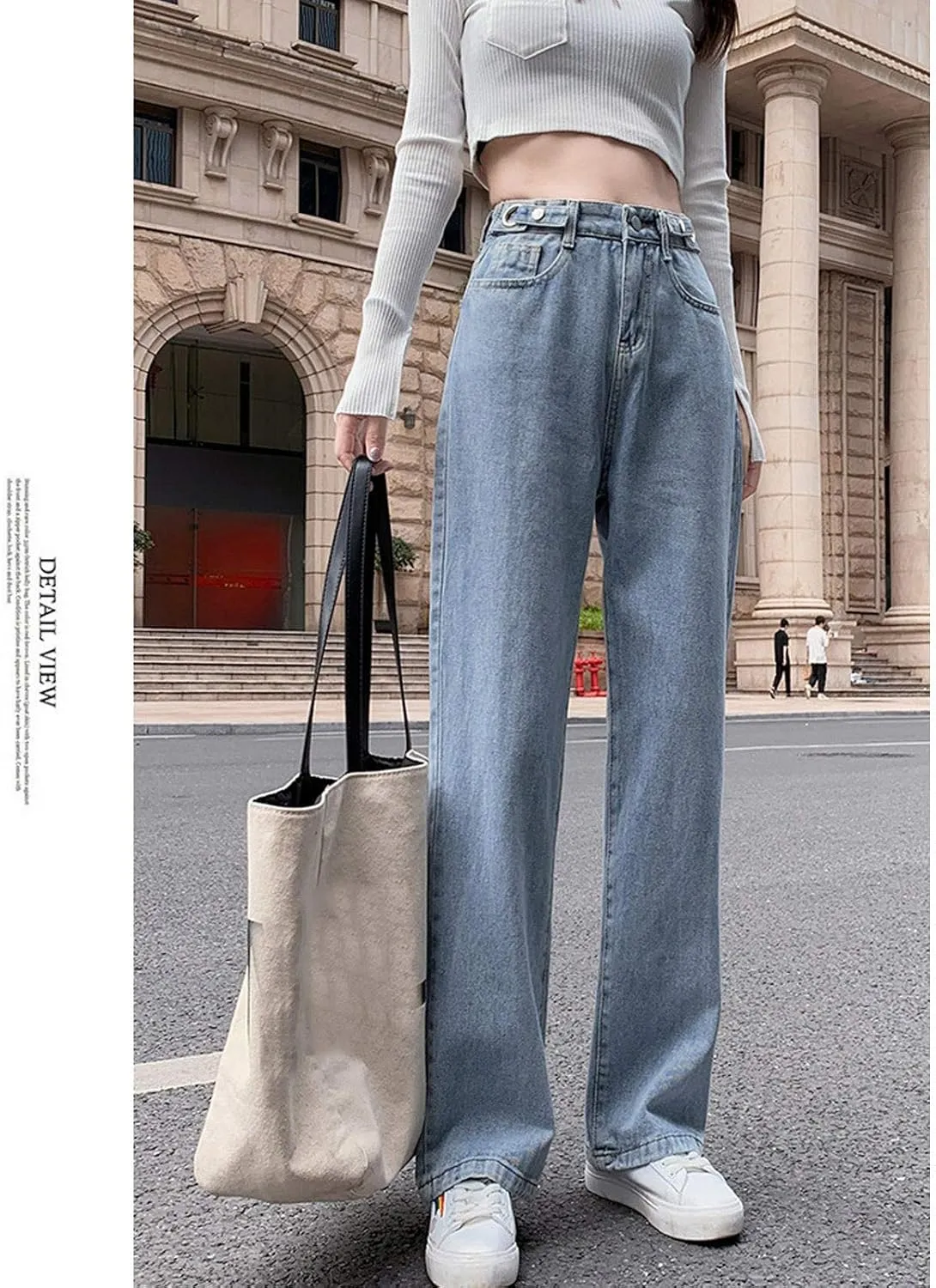Womens Jeans Stretch Bootcut Y2K Fashion Boyfriend Jeans Skateboard Bell Bottom Harem Pants with Pockets