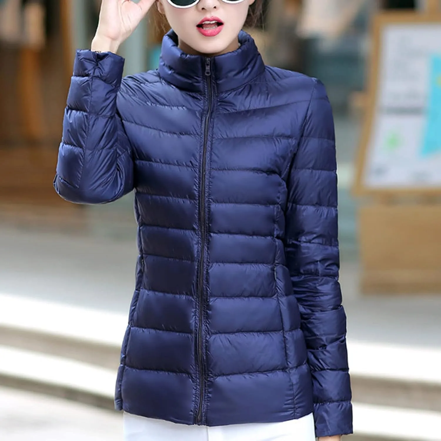 Women's Packable Quilted Jackets Lightweight Full-Zip Puffer Jacket Full Zipped Down Jacket Shakcets Winter Outfits