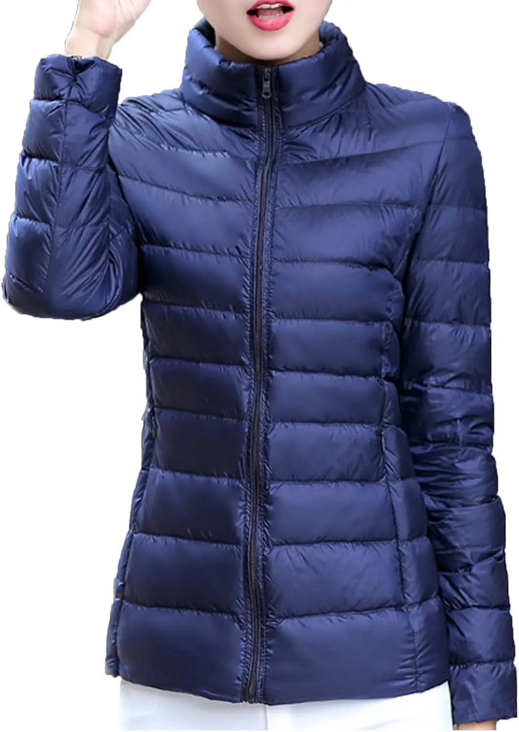 Women's Packable Quilted Jackets Lightweight Full-Zip Puffer Jacket Full Zipped Down Jacket Shakcets Winter Outfits