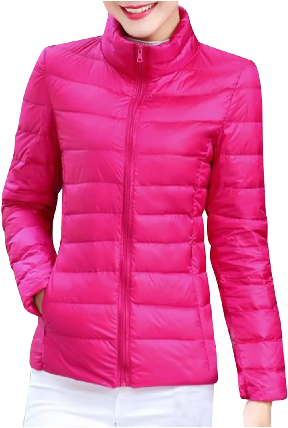 Women's Packable Quilted Jackets Lightweight Full-Zip Puffer Jacket Full Zipped Down Jacket Shakcets Winter Outfits
