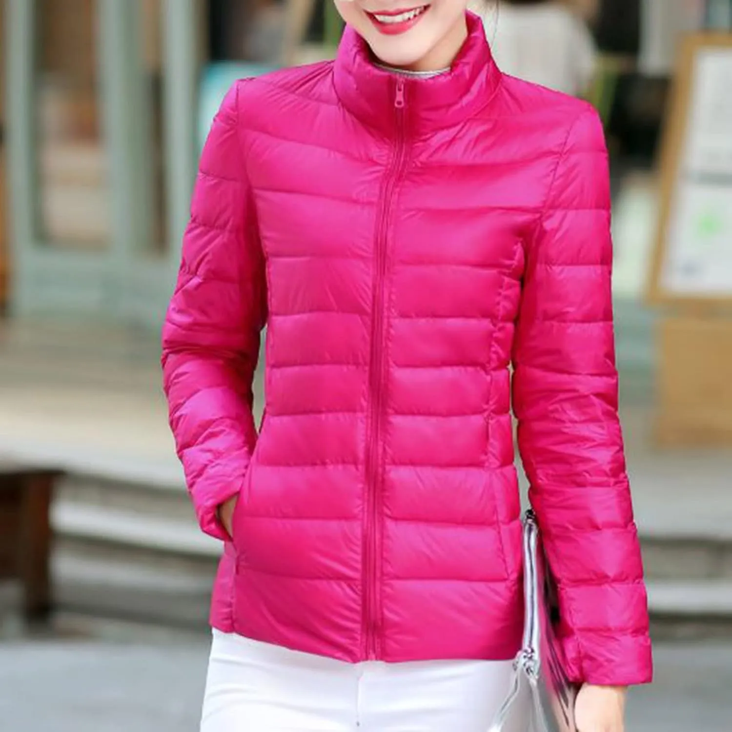 Women's Packable Quilted Jackets Lightweight Full-Zip Puffer Jacket Full Zipped Down Jacket Shakcets Winter Outfits