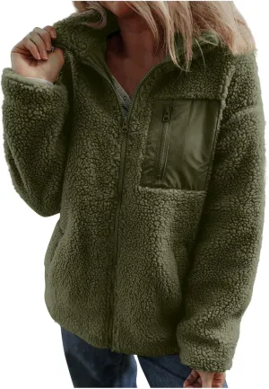 Women's Quilted Jackets Lightweight Fleece Sherpa Lined Coats Long Casual Jacket Winter Warm Collared Tops Outwear