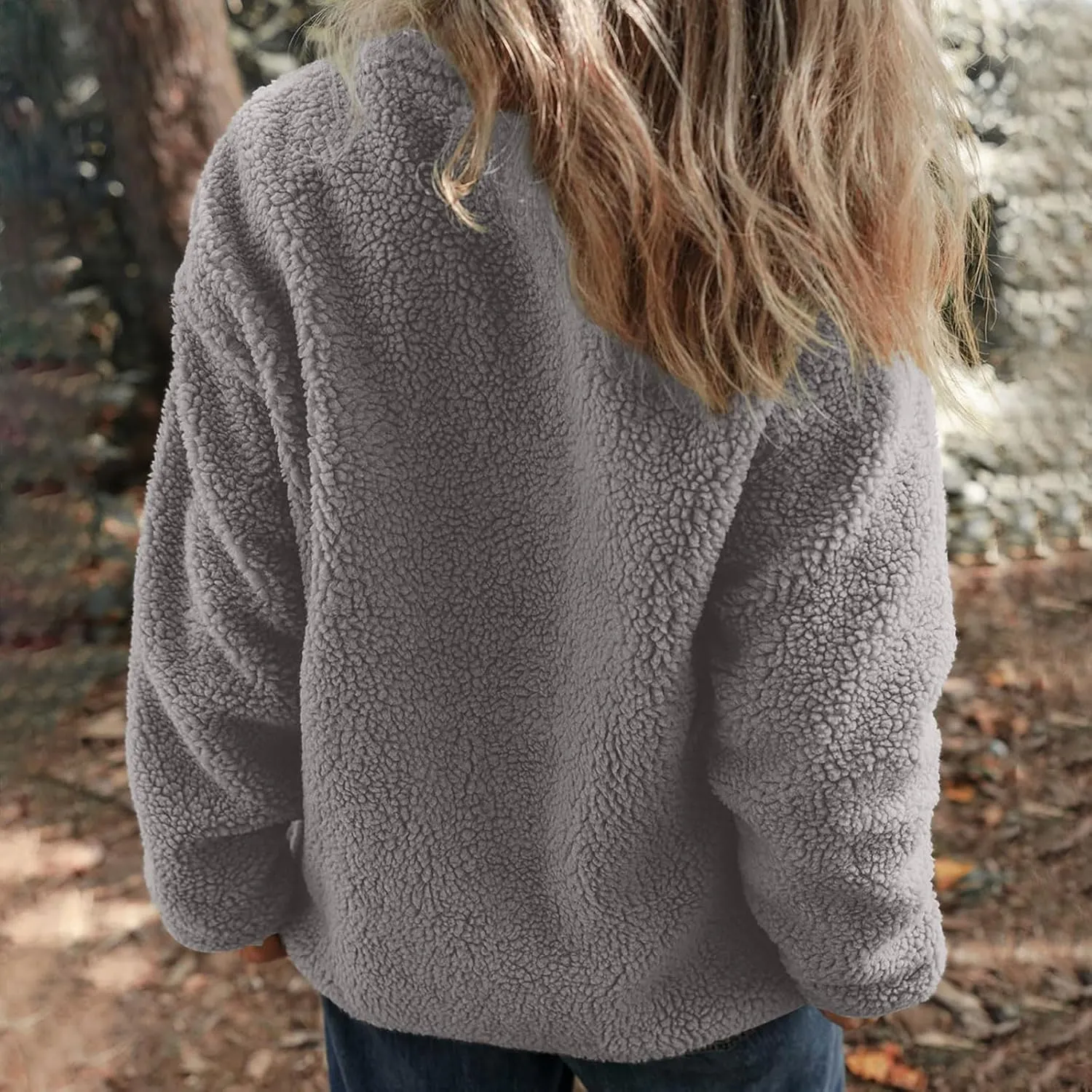 Women's Quilted Jackets Lightweight Fleece Sherpa Lined Coats Long Casual Jacket Winter Warm Collared Tops Outwear