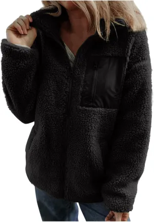 Women's Quilted Jackets Lightweight Fleece Sherpa Lined Coats Long Casual Jacket Winter Warm Collared Tops Outwear