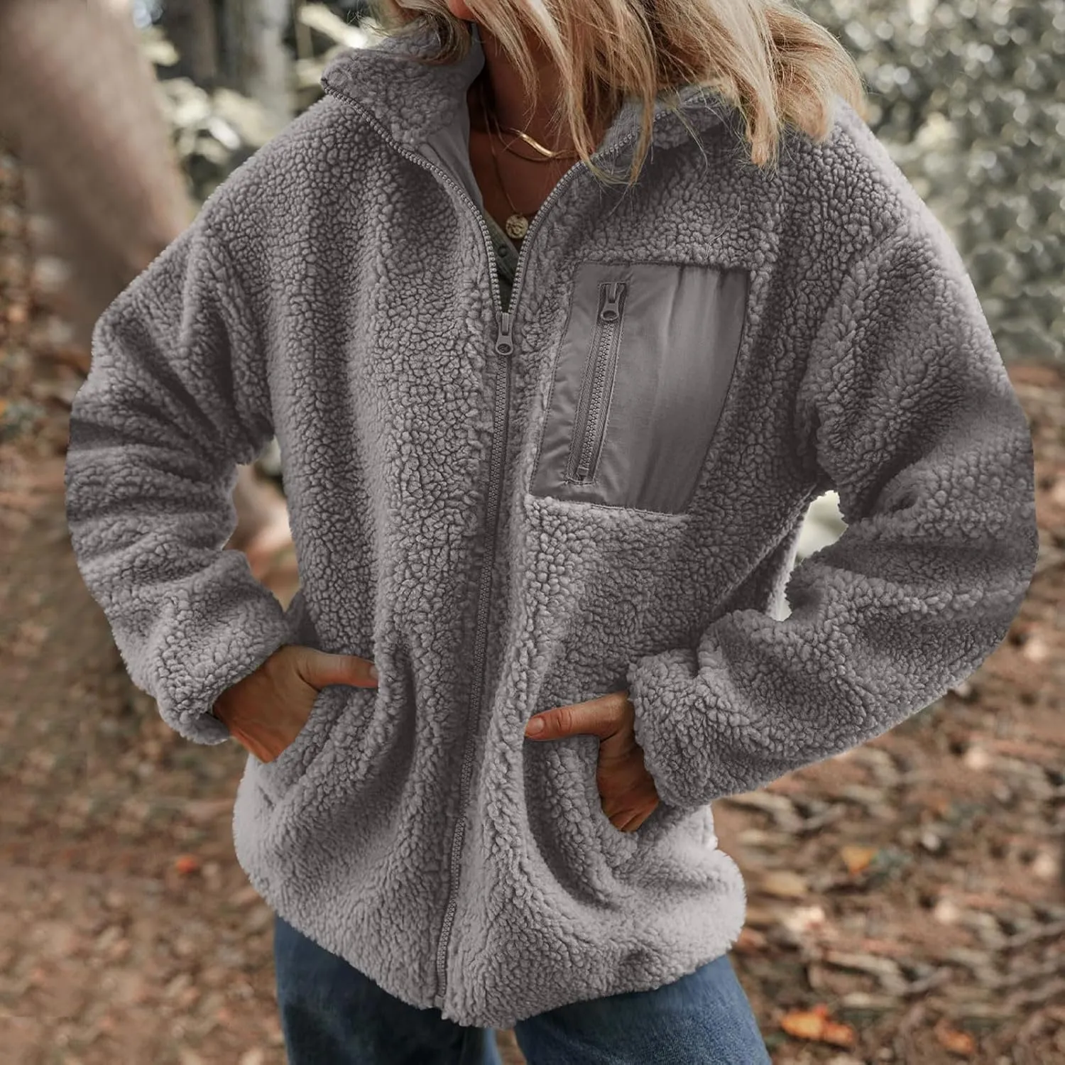 Women's Quilted Jackets Lightweight Fleece Sherpa Lined Coats Long Casual Jacket Winter Warm Collared Tops Outwear