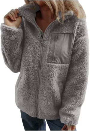 Women's Quilted Jackets Lightweight Fleece Sherpa Lined Coats Long Casual Jacket Winter Warm Collared Tops Outwear