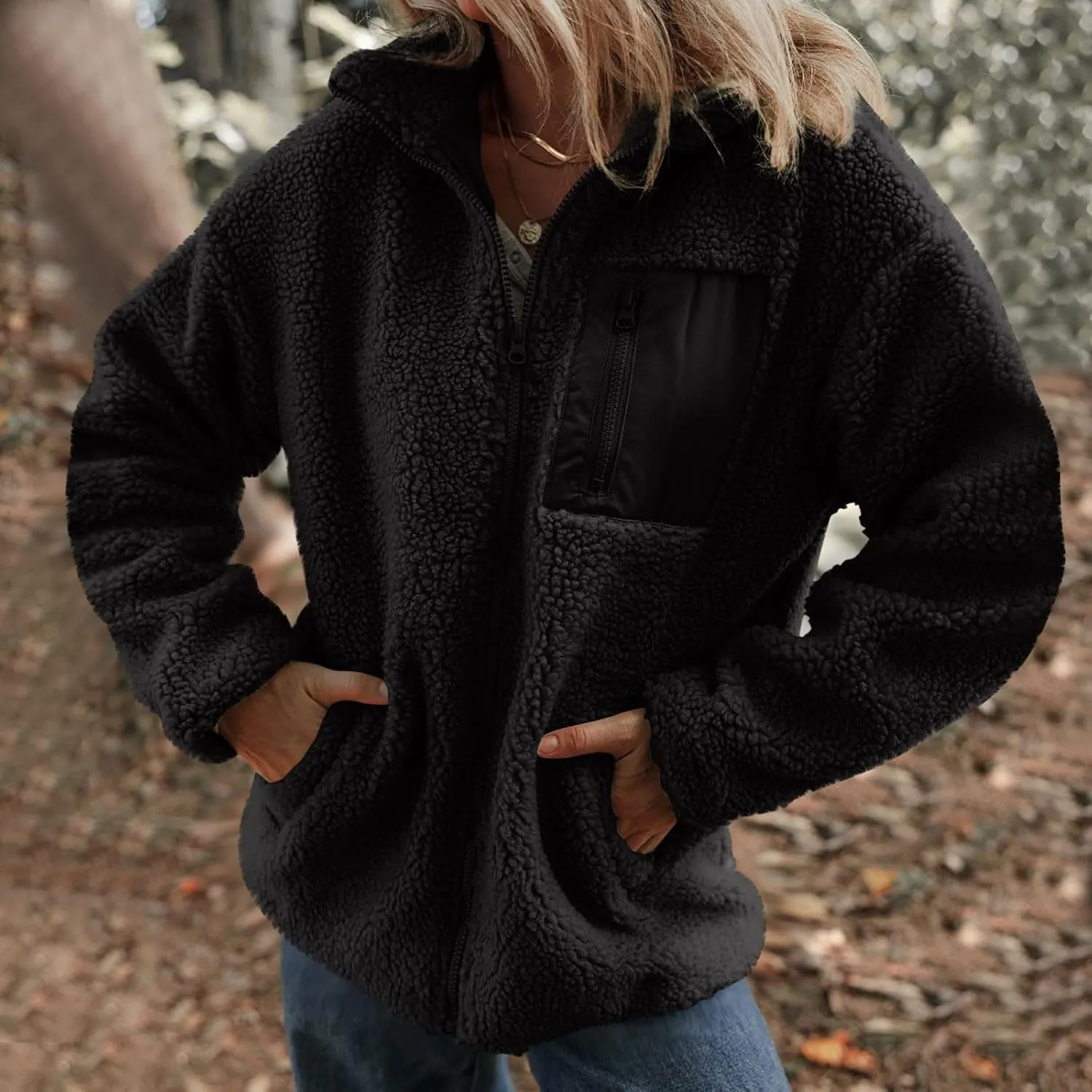 Women's Quilted Jackets Lightweight Fleece Sherpa Lined Coats Long Casual Jacket Winter Warm Collared Tops Outwear