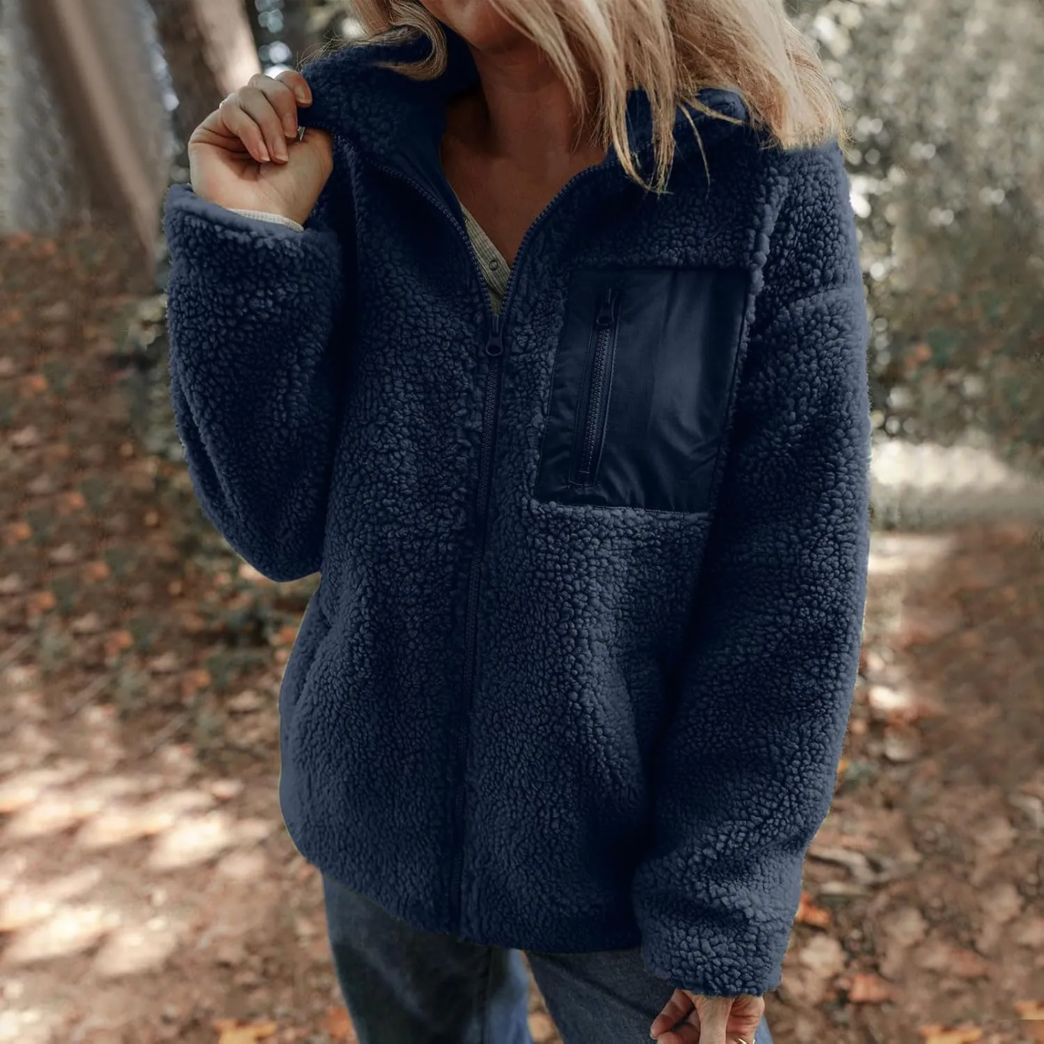 Women's Quilted Jackets Lightweight Fleece Sherpa Lined Coats Long Casual Jacket Winter Warm Collared Tops Outwear
