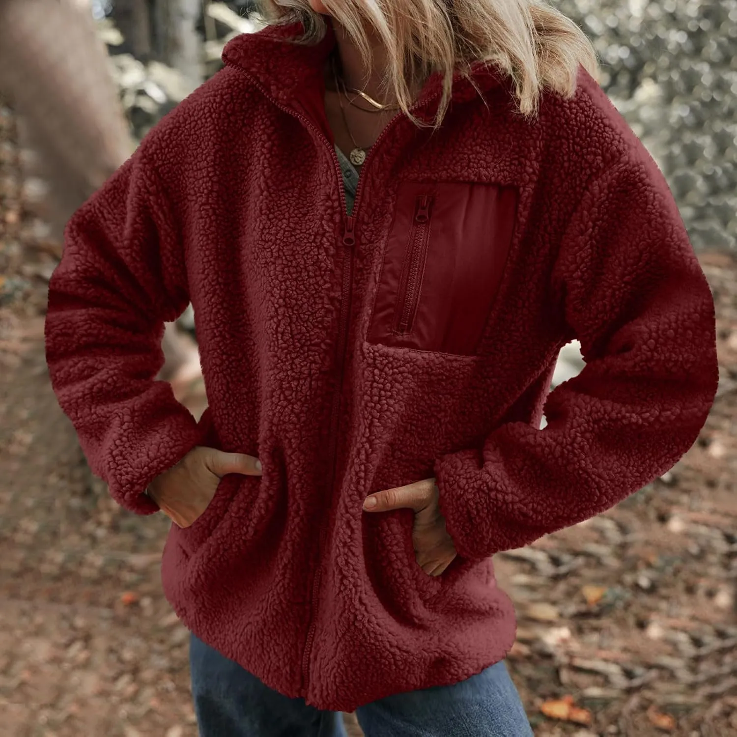 Women's Quilted Jackets Lightweight Fleece Sherpa Lined Coats Long Casual Jacket Winter Warm Collared Tops Outwear