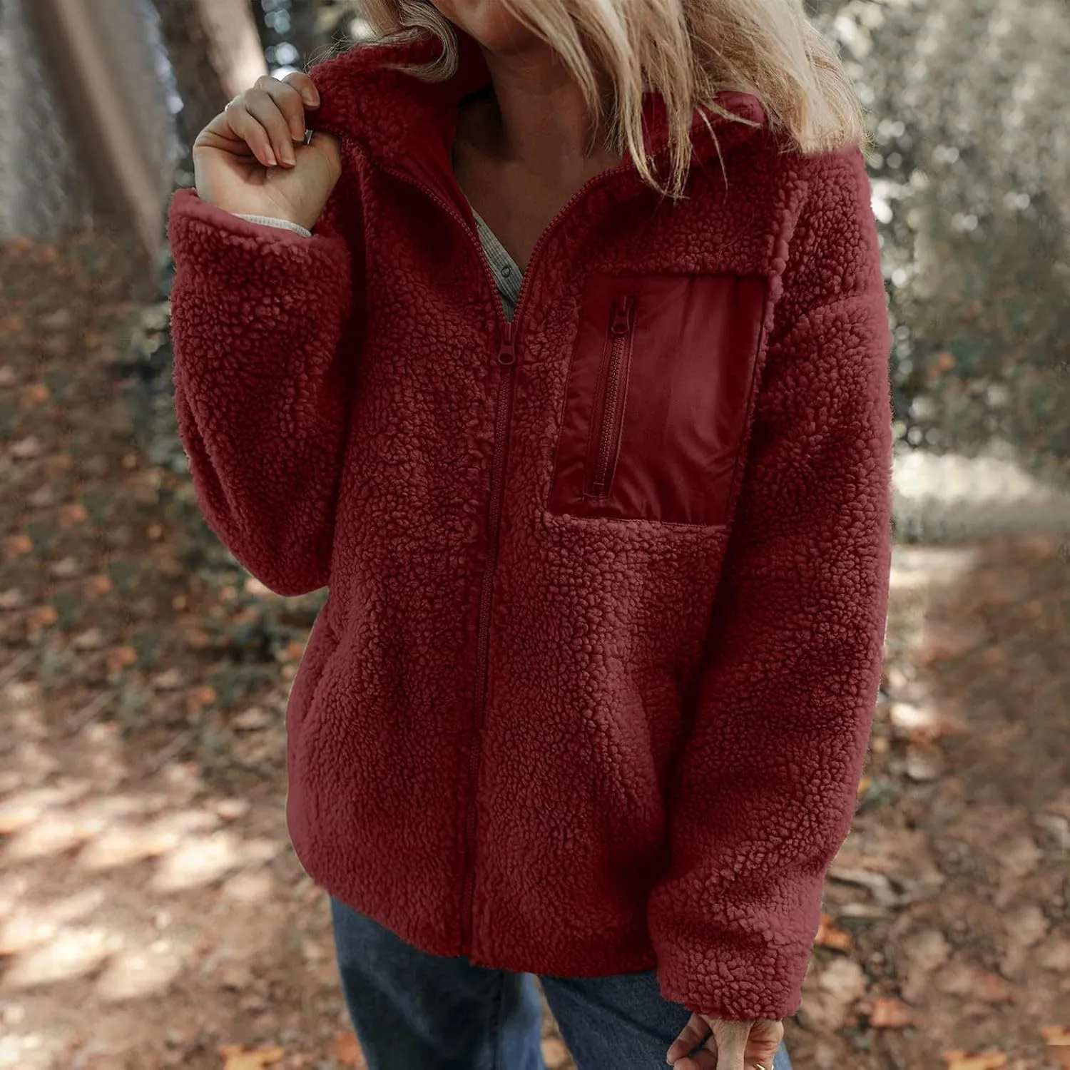 Women's Quilted Jackets Lightweight Fleece Sherpa Lined Coats Long Casual Jacket Winter Warm Collared Tops Outwear