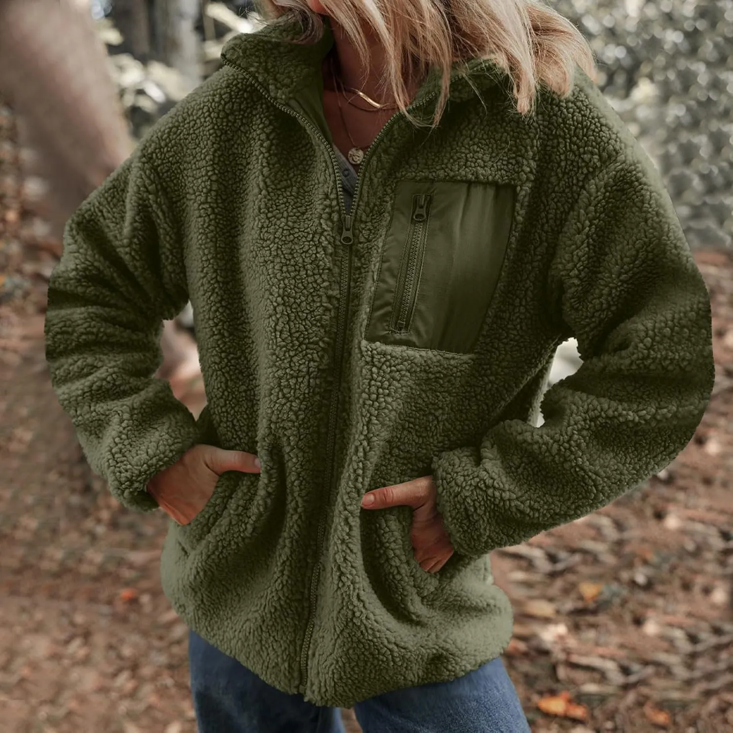 Women's Quilted Jackets Lightweight Fleece Sherpa Lined Coats Long Casual Jacket Winter Warm Collared Tops Outwear
