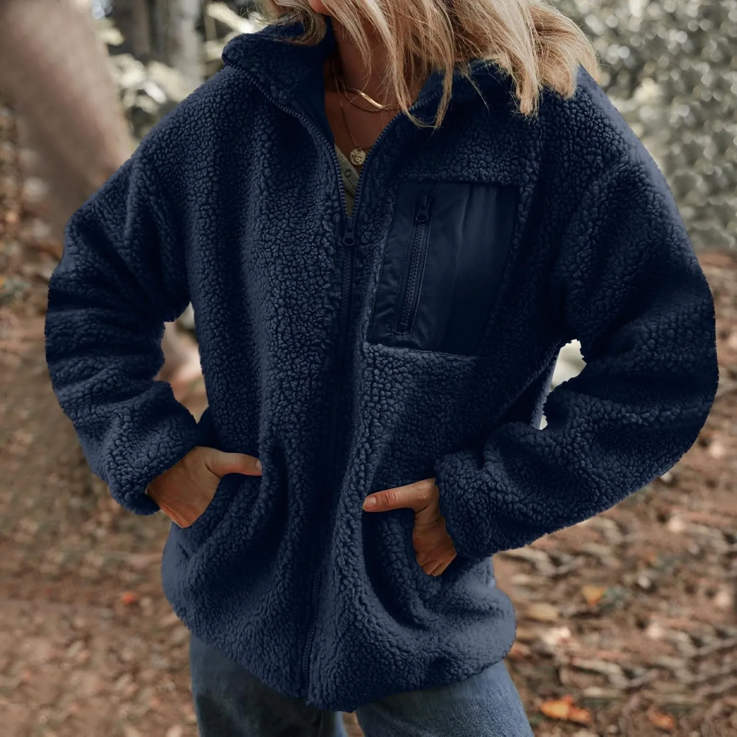 Women's Quilted Jackets Lightweight Fleece Sherpa Lined Coats Long Casual Jacket Winter Warm Collared Tops Outwear