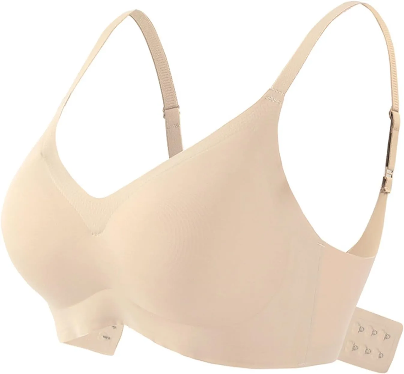 Women's Seamless Bra Wireless Push Up Support Bra Comfort Full Coverage Bra V Neck Sleep T-Shirt Everyday Bralettes