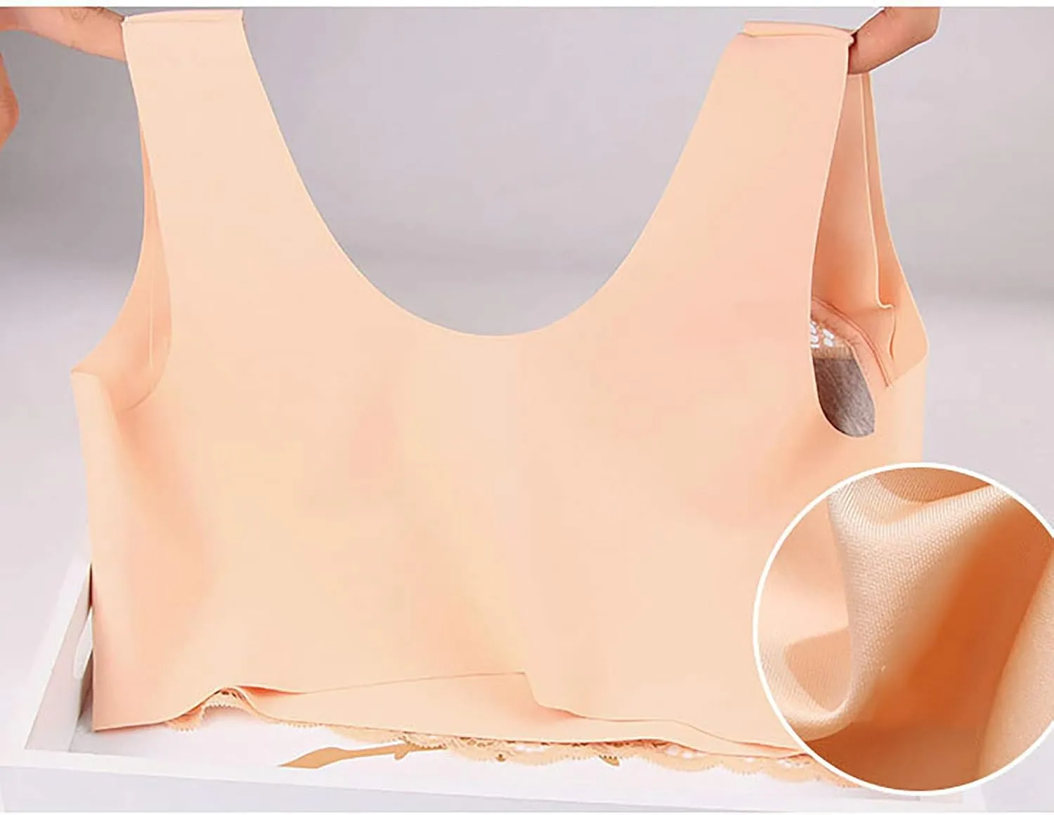 Women's Seamless Lace Bras No Underwire Comfort Bralettes Push Up Bras Wireless Scalloped Full Coverage Everyday Bra