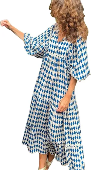 Womens Sundress Pleated Ruffle Maxi Dresses Pretty Garden Dresses for Women Long Puff Sleeve Skirt Vacation Summer 2025