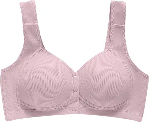 Women's Supportive Bra Comfortable Soft Tank Top Bra Adjustable Wireless Push-Up Side Breast Everyday Bra for Elderly