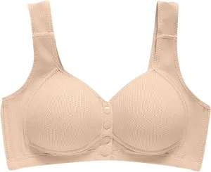 Women's Supportive Bra Comfortable Soft Tank Top Bra Adjustable Wireless Push-Up Side Breast Everyday Bra for Elderly