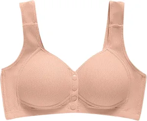 Women's Supportive Bra Comfortable Soft Tank Top Bra Adjustable Wireless Push-Up Side Breast Everyday Bra for Elderly