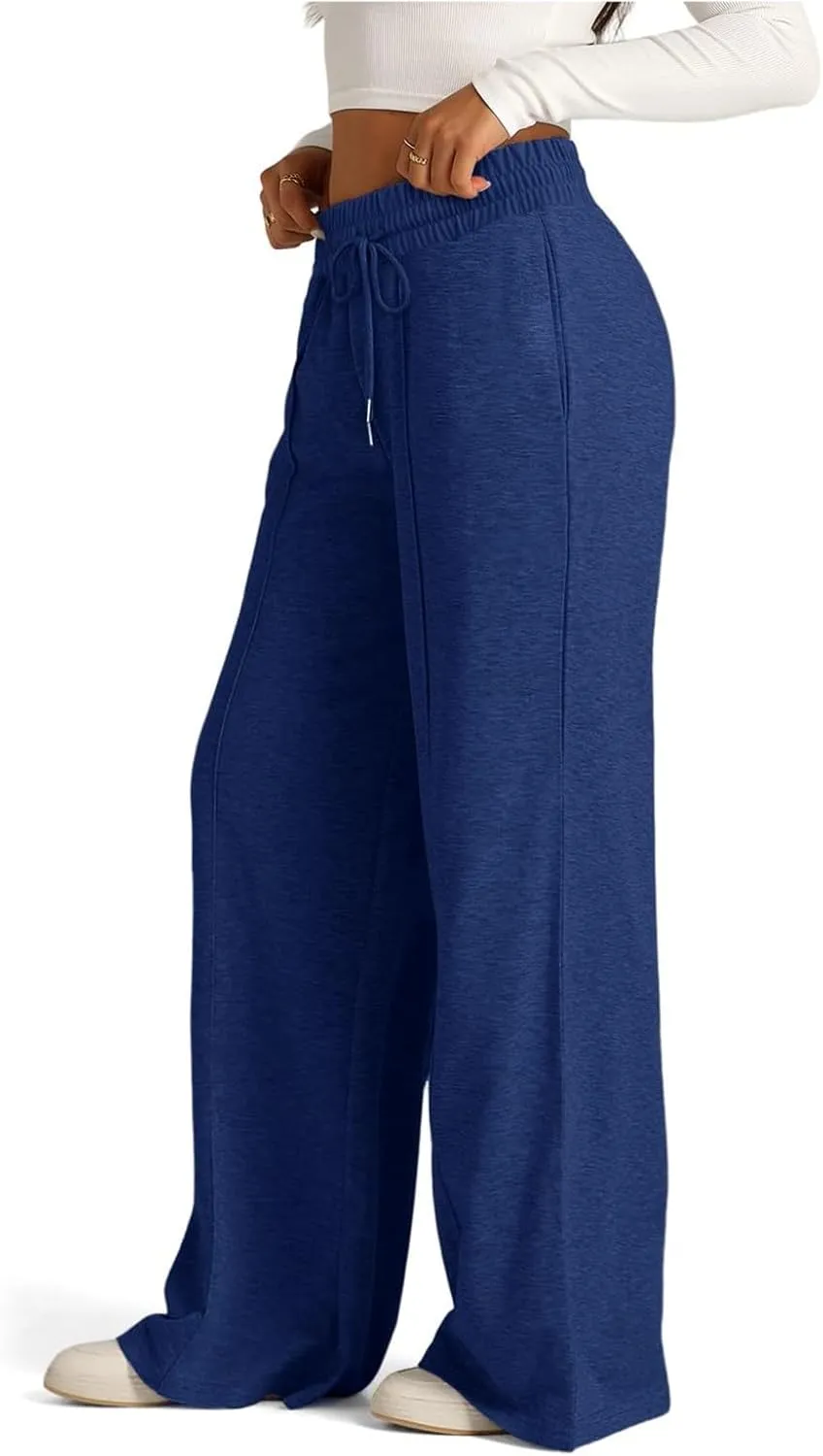 Women's Wide-Legged High-Waisted Yoga Sweatpants with Dressy Casual Loose Fit Fashion