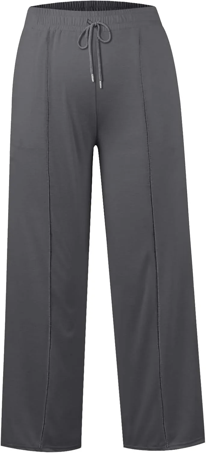 Women's Wide-Legged High-Waisted Yoga Sweatpants with Dressy Casual Loose Fit Fashion