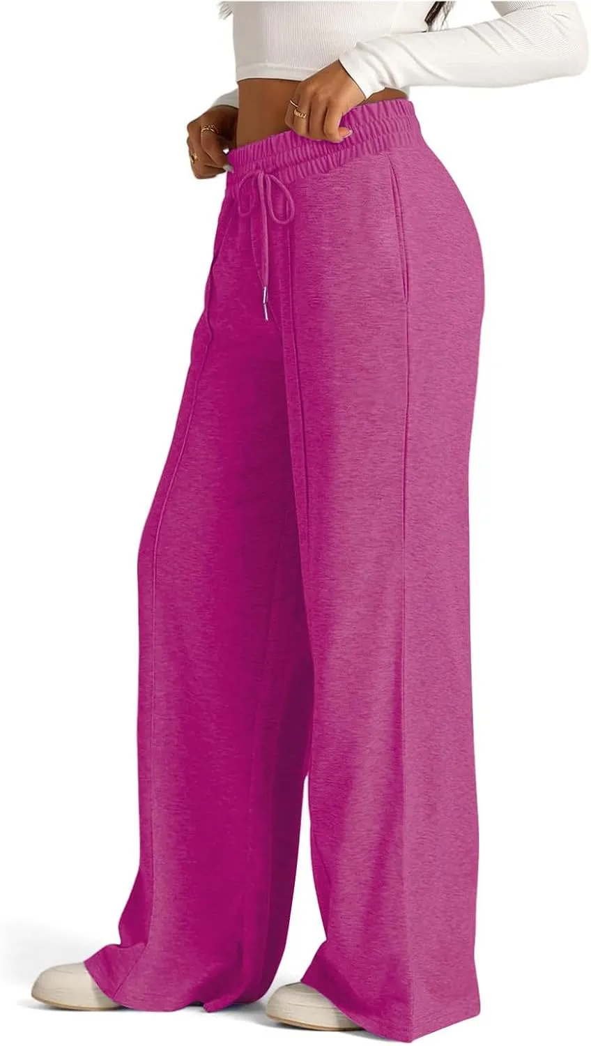 Women's Wide-Legged High-Waisted Yoga Sweatpants with Dressy Casual Loose Fit Fashion