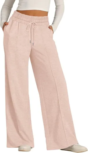 Women's Wide-Legged High-Waisted Yoga Sweatpants with Dressy Casual Loose Fit Fashion