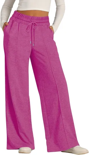Women's Wide-Legged High-Waisted Yoga Sweatpants with Dressy Casual Loose Fit Fashion