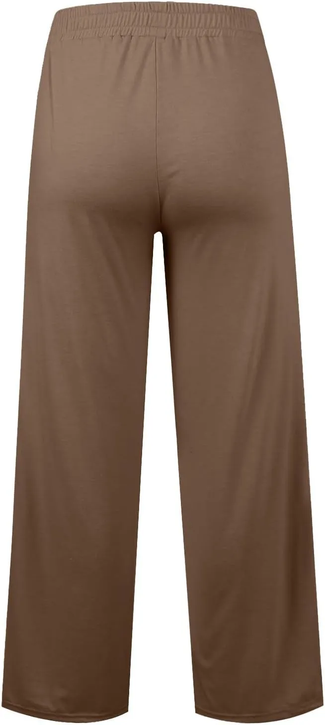 Women's Wide-Legged High-Waisted Yoga Sweatpants with Dressy Casual Loose Fit Fashion