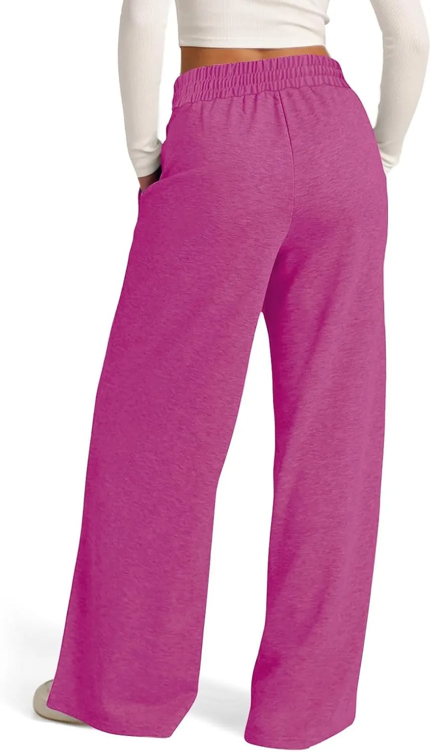 Women's Wide-Legged High-Waisted Yoga Sweatpants with Dressy Casual Loose Fit Fashion