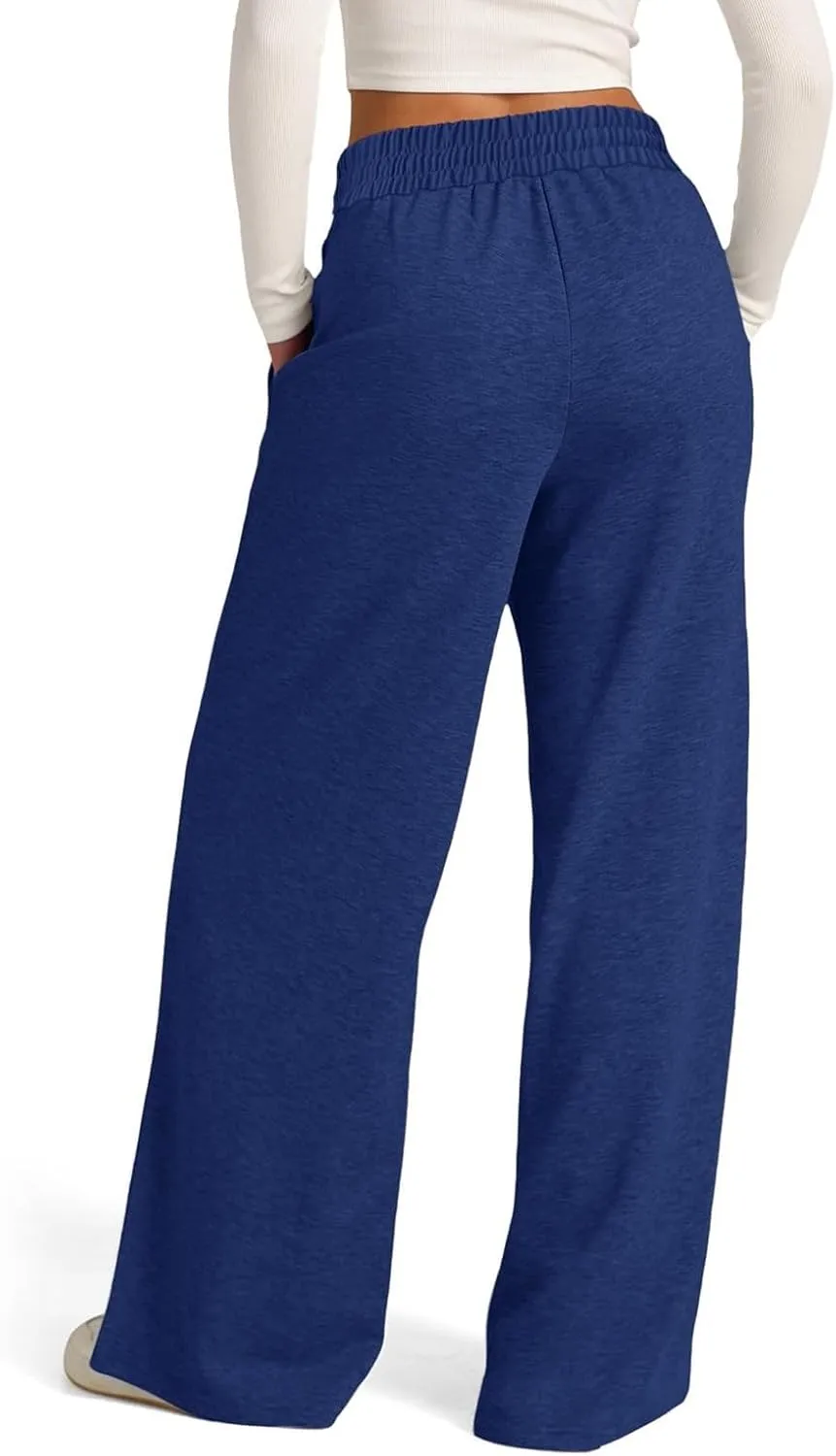 Women's Wide-Legged High-Waisted Yoga Sweatpants with Dressy Casual Loose Fit Fashion