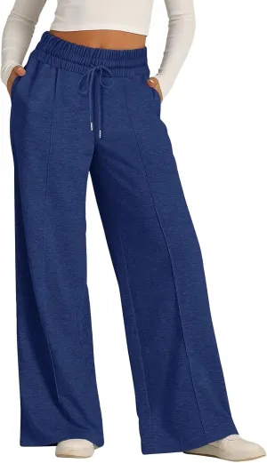 Women's Wide-Legged High-Waisted Yoga Sweatpants with Dressy Casual Loose Fit Fashion