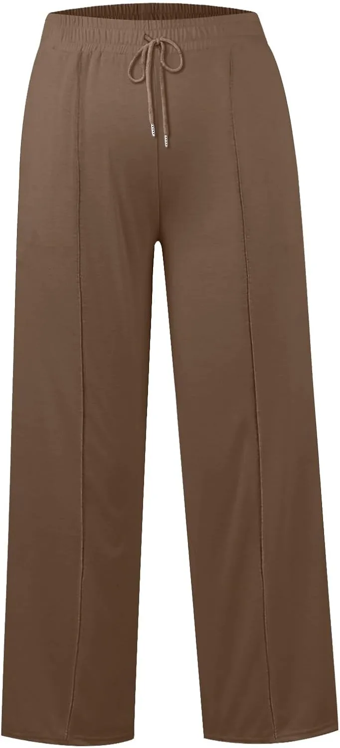 Women's Wide-Legged High-Waisted Yoga Sweatpants with Dressy Casual Loose Fit Fashion
