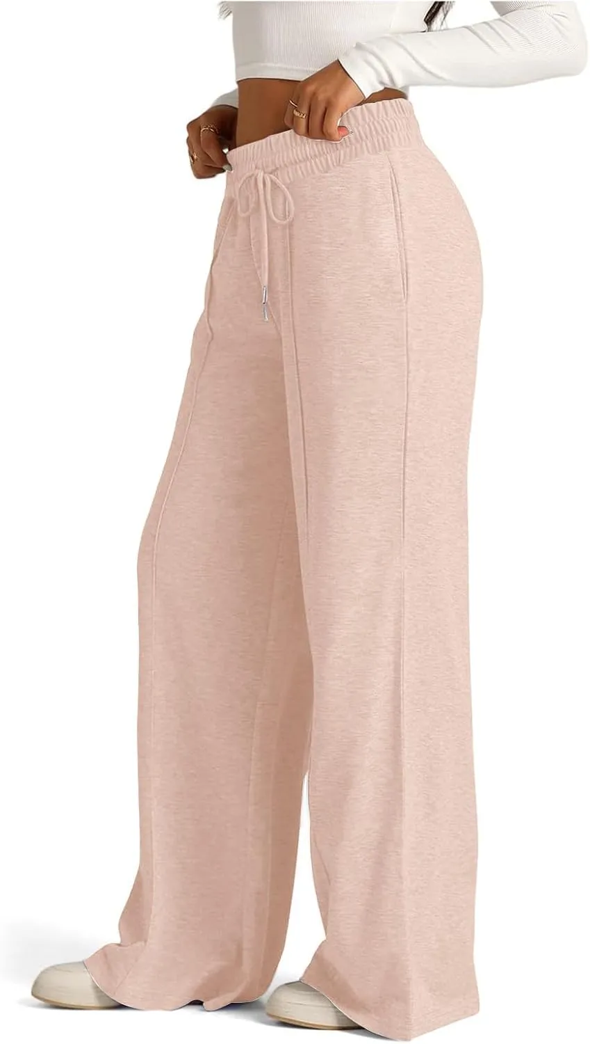 Women's Wide-Legged High-Waisted Yoga Sweatpants with Dressy Casual Loose Fit Fashion