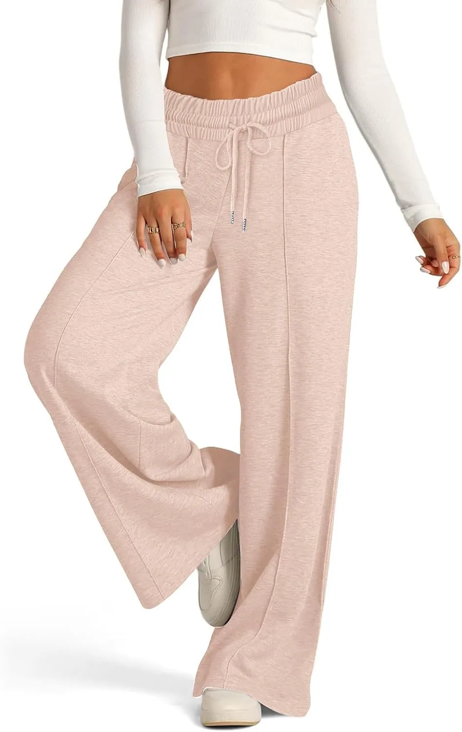 Women's Wide-Legged High-Waisted Yoga Sweatpants with Dressy Casual Loose Fit Fashion