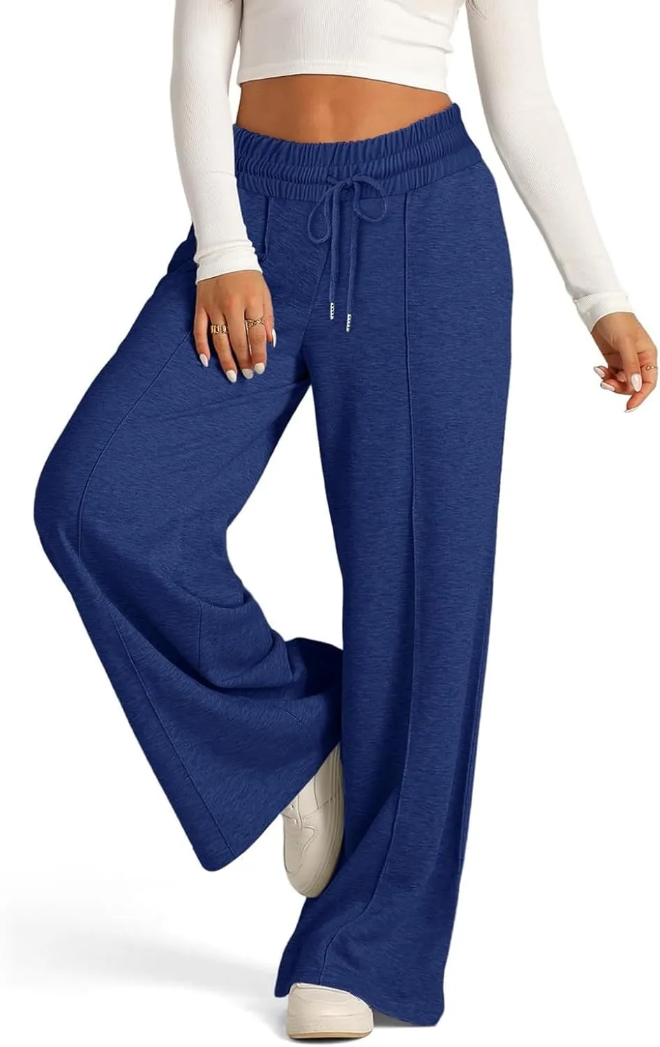Women's Wide-Legged High-Waisted Yoga Sweatpants with Dressy Casual Loose Fit Fashion